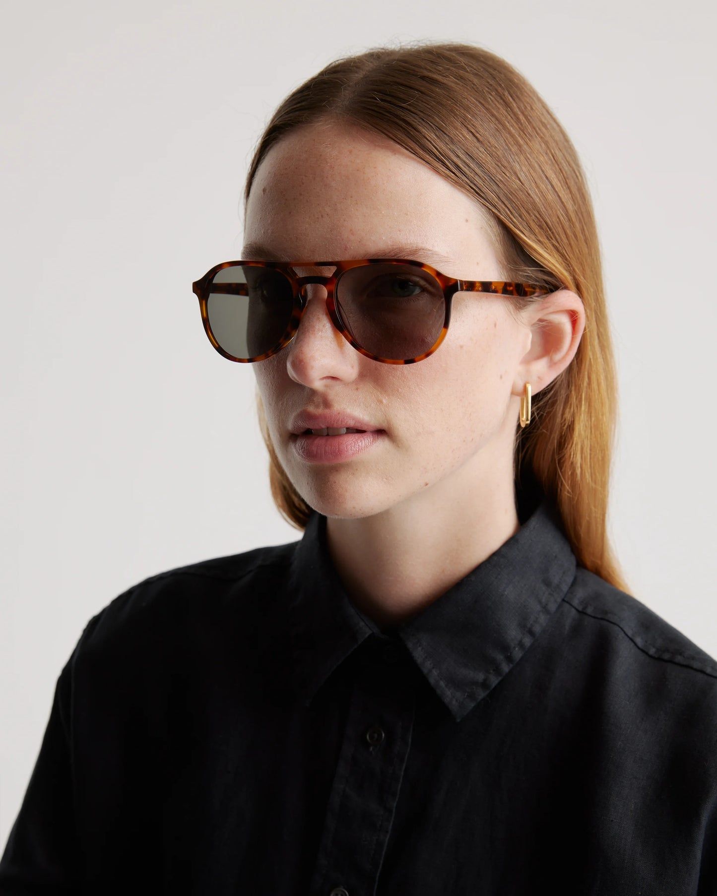 Kai Polarized Acetate Sunglasses - One Size / Ginger Tortoise with Green lens