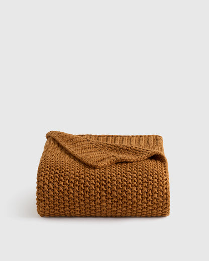 Cotton Fisherman Throw - 50x60 / Espresso