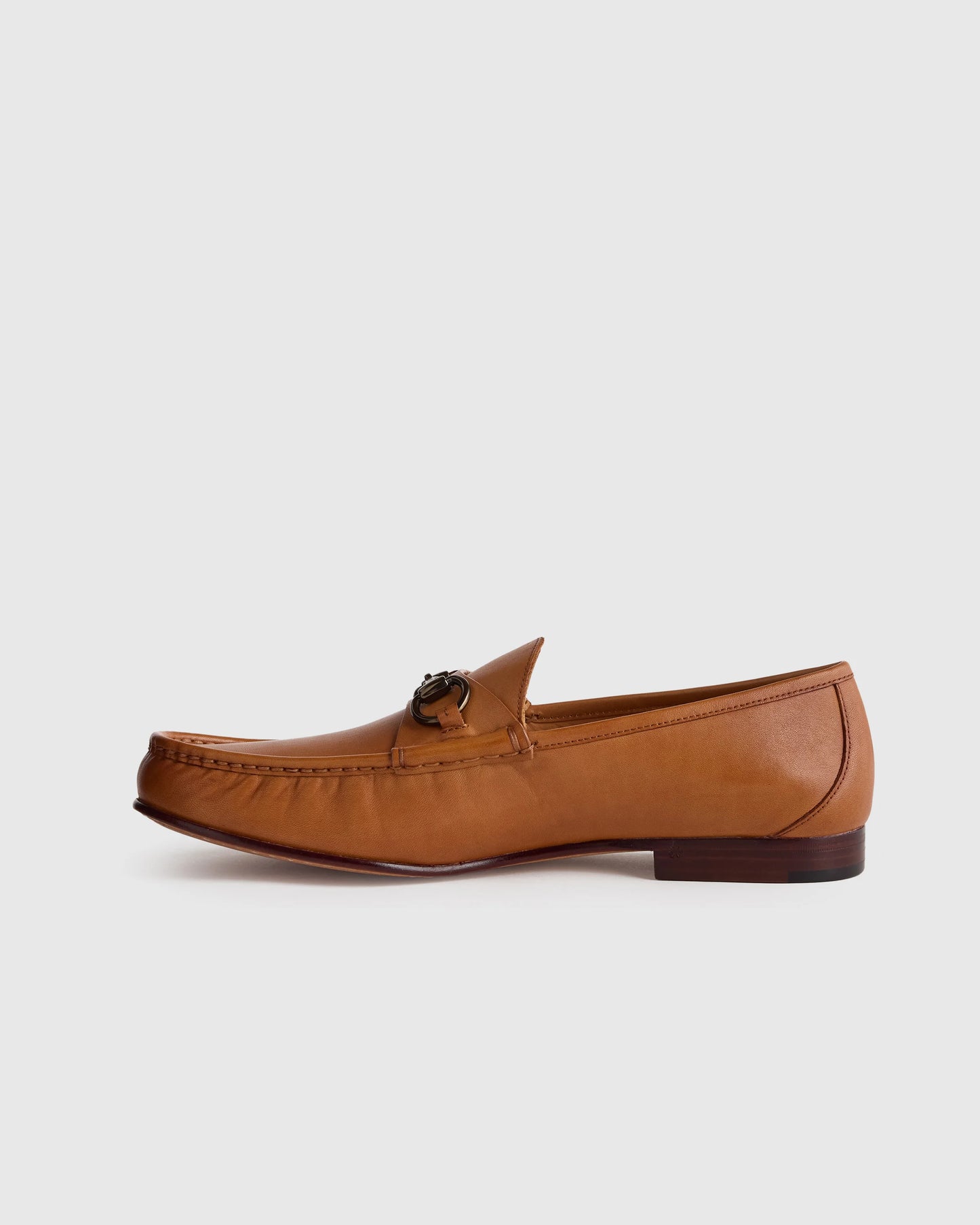 Calfskin Leather Horsebit Loafer - 7 / Tan