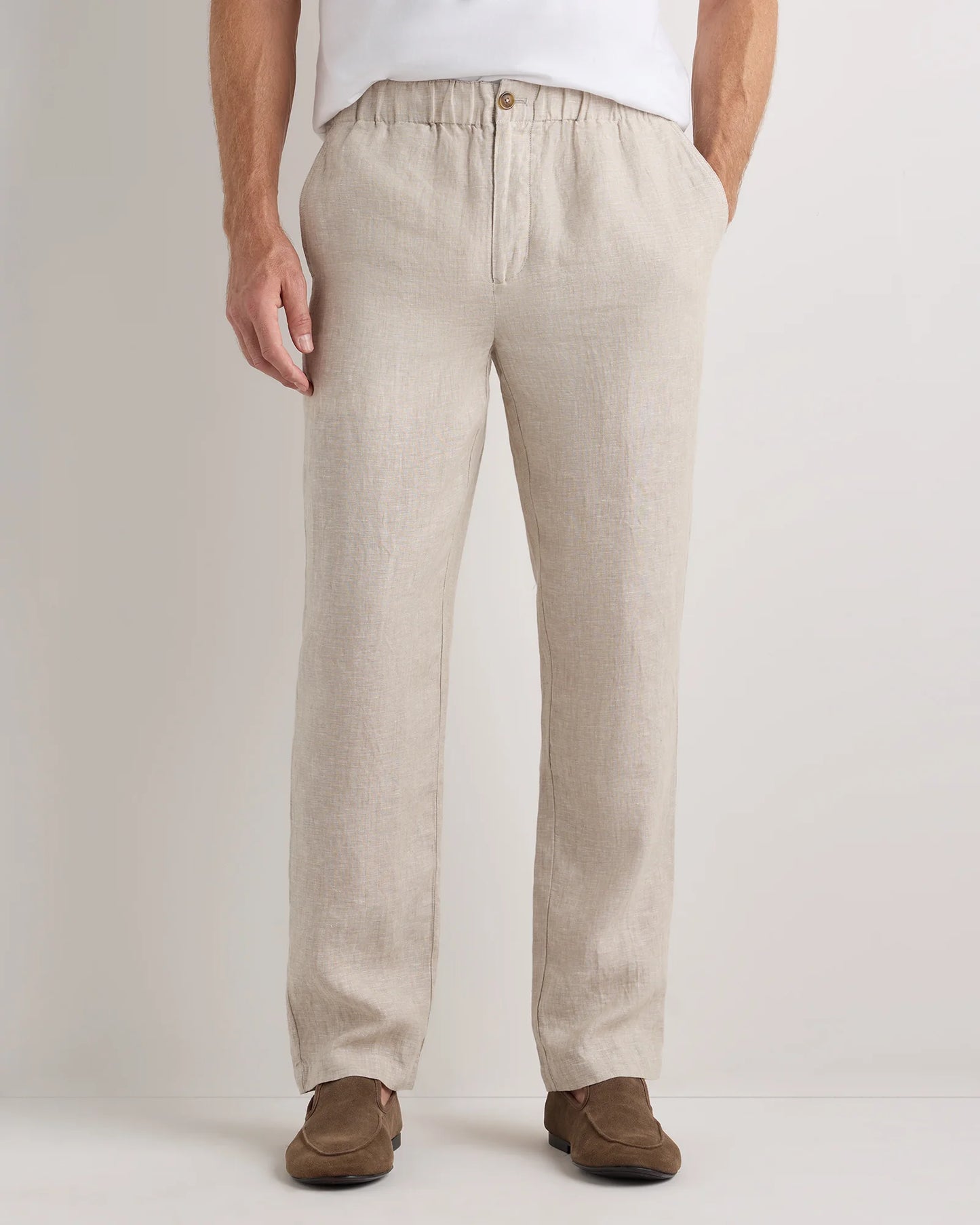 100% European Linen Pants - S / Bayberry Olive
