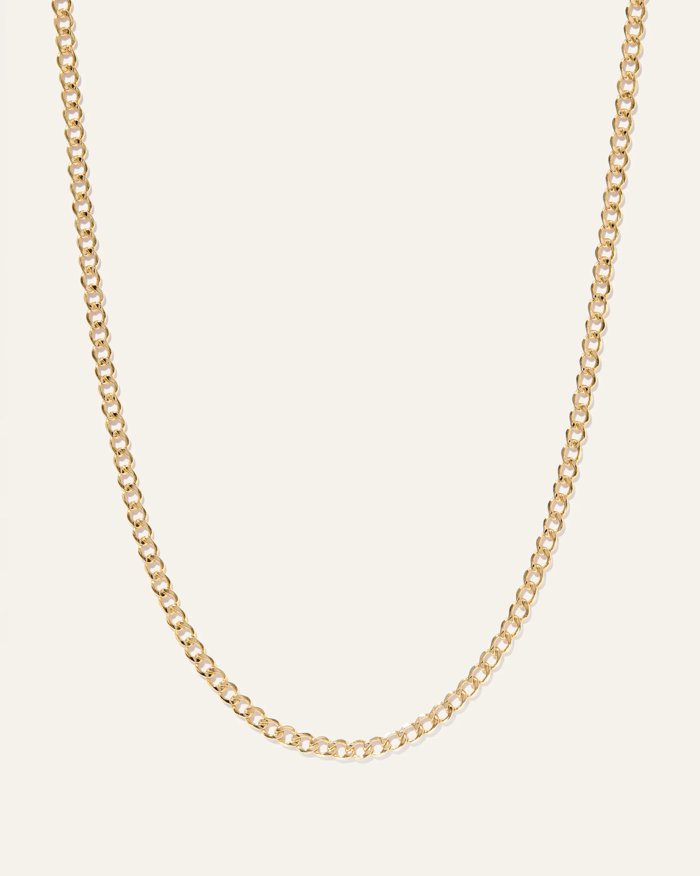 14K Gold Curb Chain Necklace - 16" / Yellow Gold