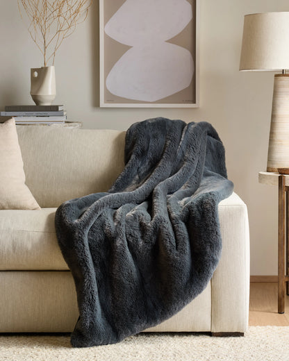 Luxury Faux Fur Throw - 50x60 / Champagne