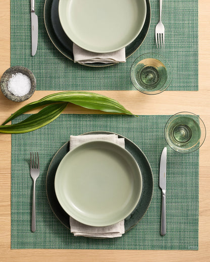 Mini Basketweave Easy-Care Rectangular Placemat, Set of 4 by Chilewich - One Size / Parchment