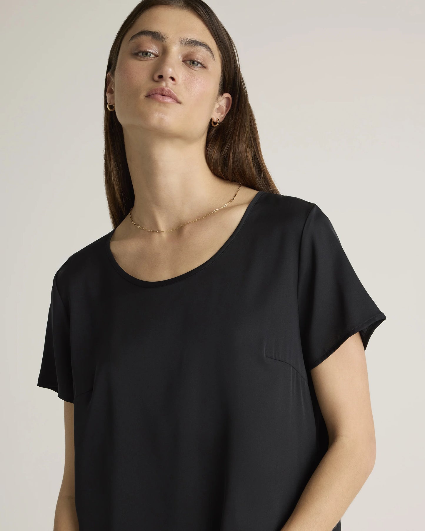 Washable Stretch Silk Tee - XS / Deep Orchid Purple