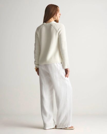 100% Organic Cotton Fisherman Crew Sweater - XS / Sapphire Blue