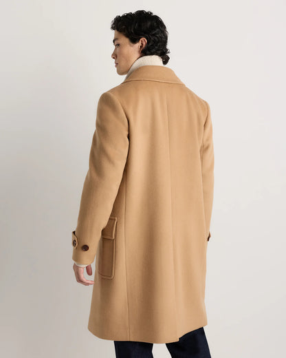 Wool Cashmere Double-Breasted Officer Topcoat - S / Heather Charcoal