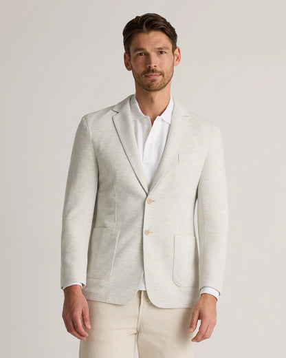 Cotton Pique Knit Blazer - XS / Heather Charcoal