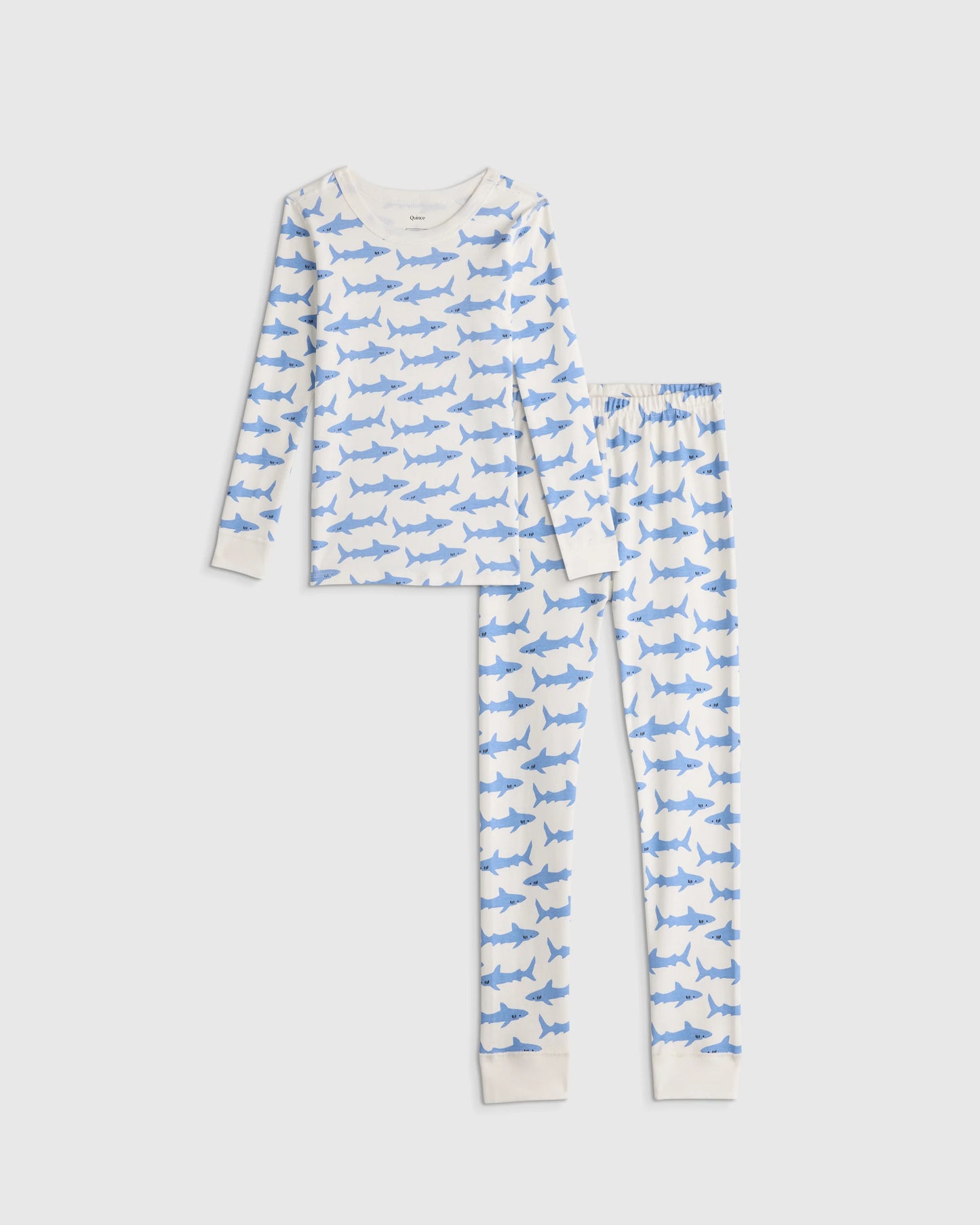 100% Organic Cotton Long Sleeve and Pant Pajama Set - 2T / Navy Stripe