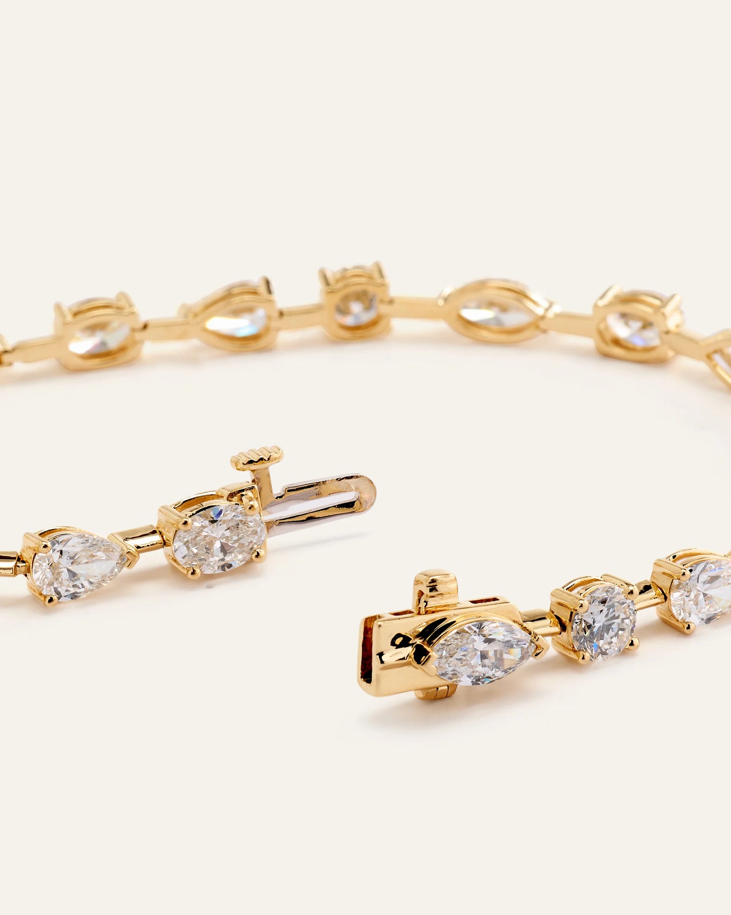 14K Gold Lab Grown Diamond Mixed Shape Tennis Bracelet - 6.5" / Yellow Gold
