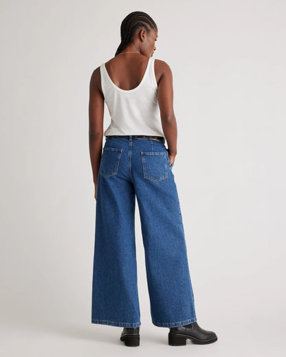 Cotton Modal Double Scoop Neck Tank - XS / Navy