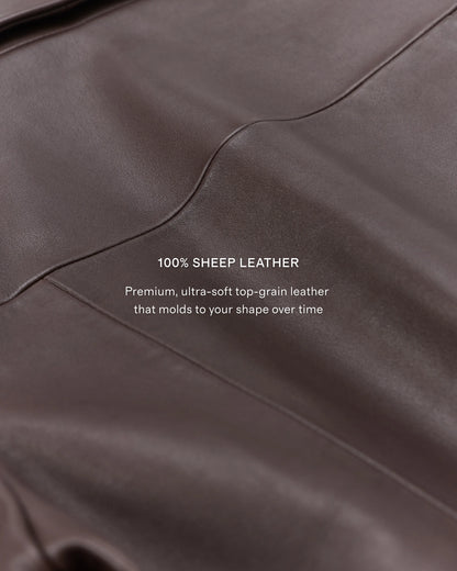100% Leather Cropped Zip-Front Jacket - XS / True Black