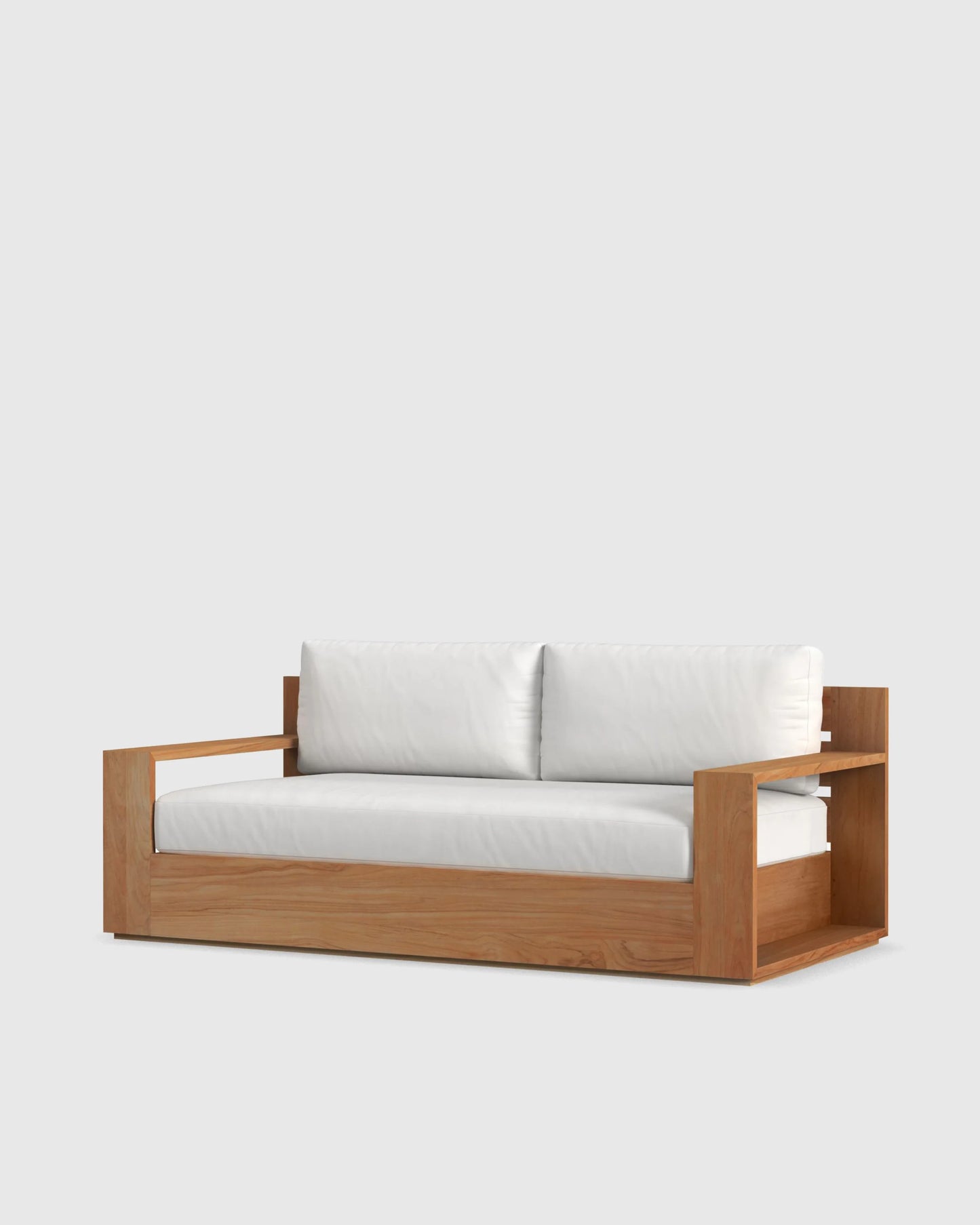Solid Teak Outdoor Sofa - 72" / Natural Teak/Canvas