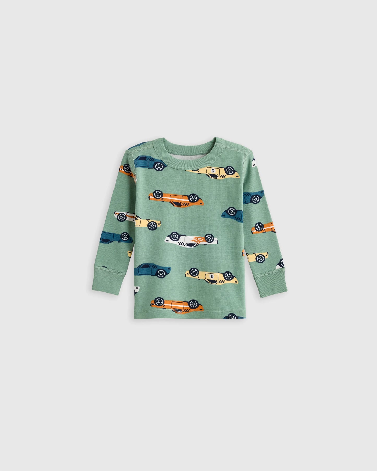 100% Organic Cotton Long Sleeve and Pant Pajama Set - 12-18M / Navy Stripe