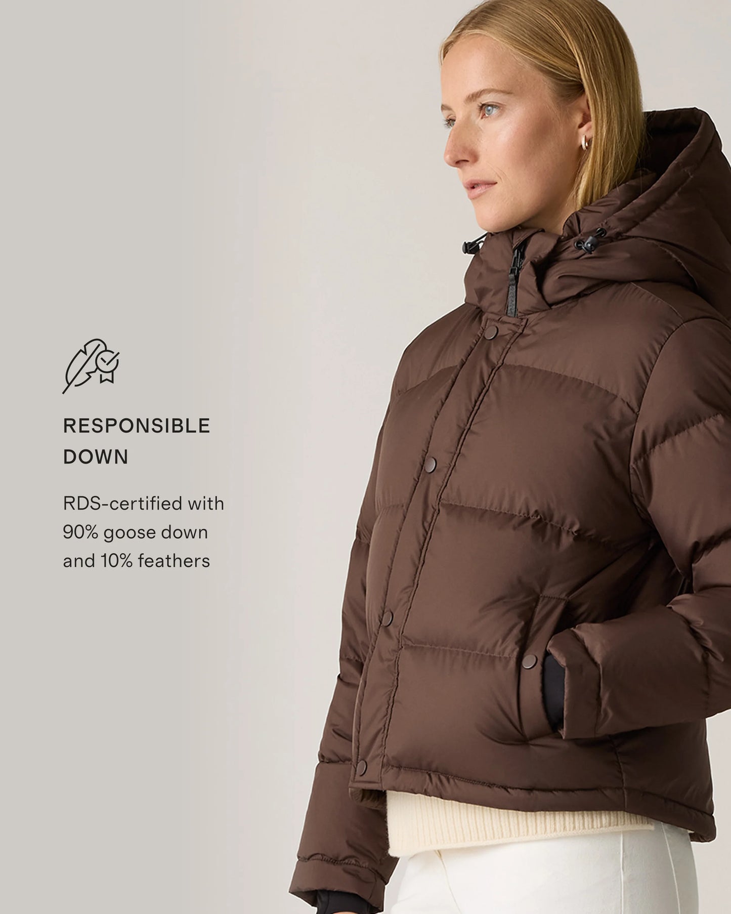 Responsible Down Cropped Puffer Jacket - XS / Shiny Black