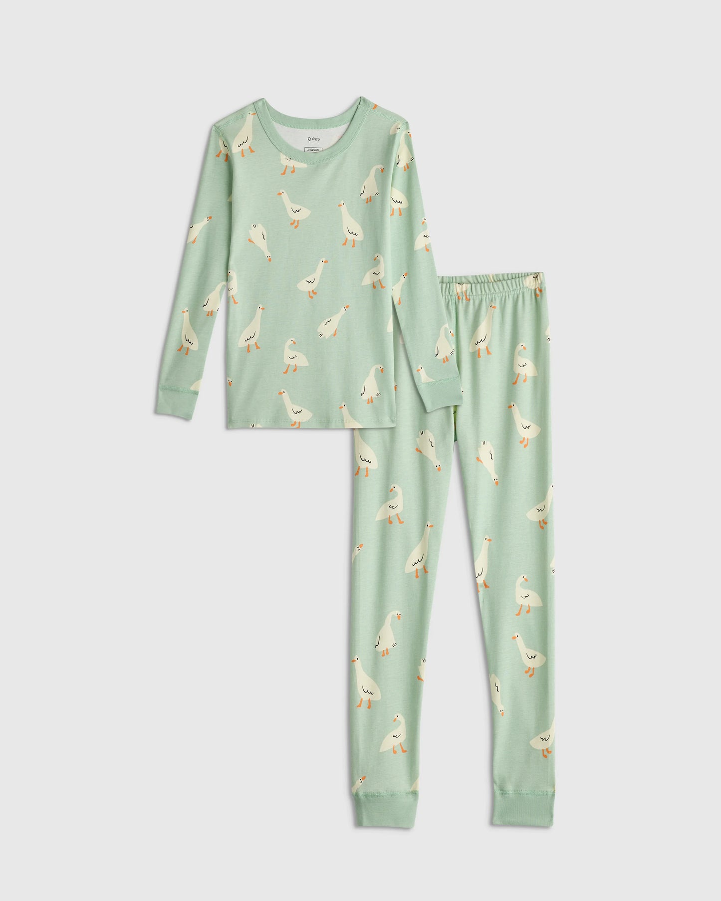 100% Organic Cotton Long Sleeve and Pant Pajama Set - 6 / Navy Stripe