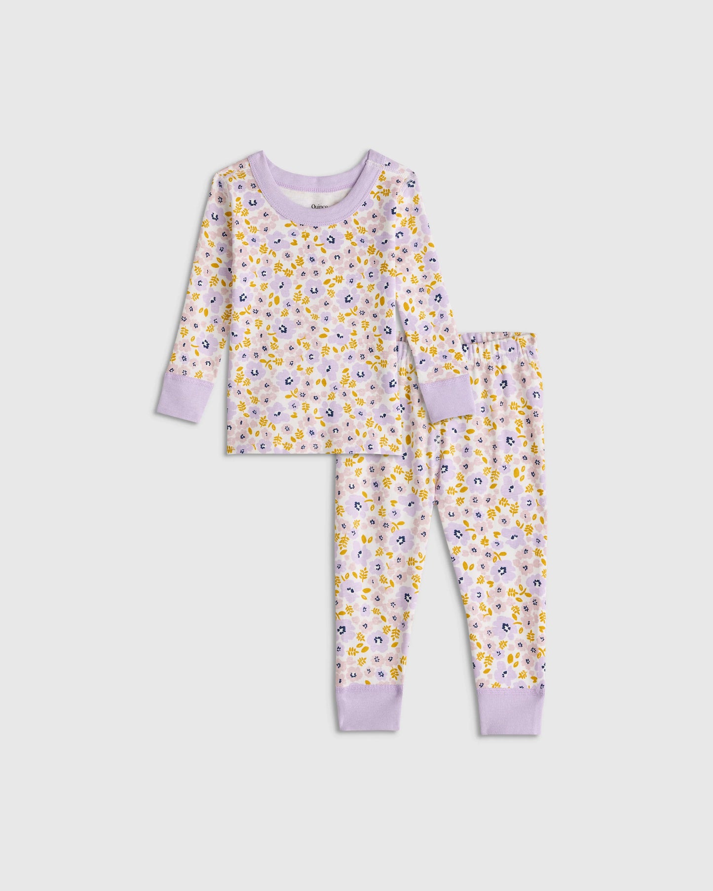 100% Organic Cotton Long Sleeve and Pant Pajama Set - 12-18M / Navy Stripe