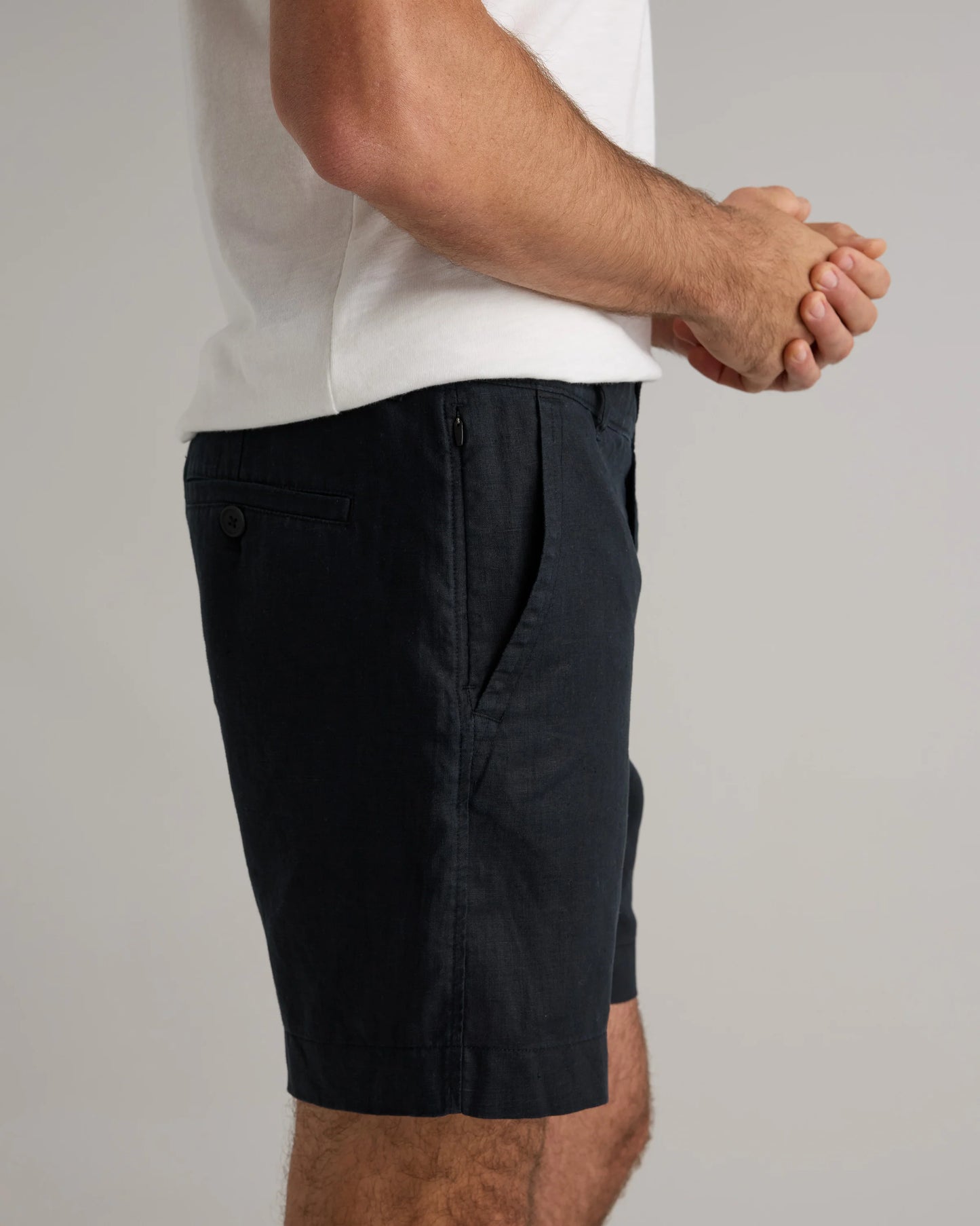 100% European Linen Trouser Shorts - 7" - S / Bayberry Olive