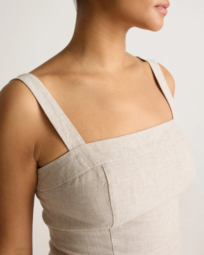 100% European Linen Fitted Tank - XS / Moonstone Blue