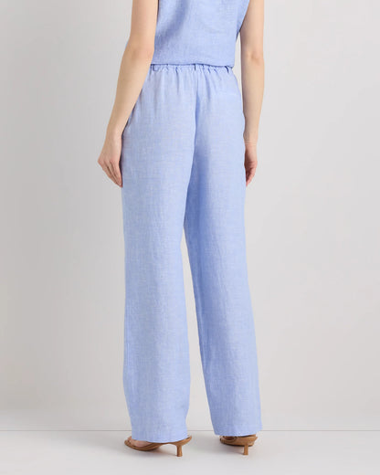 100% European Linen Pleated Trouser - 0 / Bayberry Olive