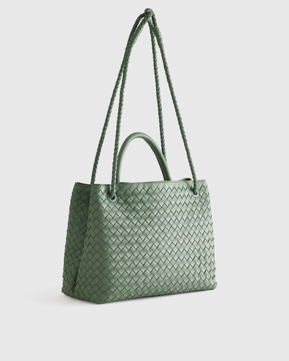 Romy Handwoven Satchel - One Size / Cognac