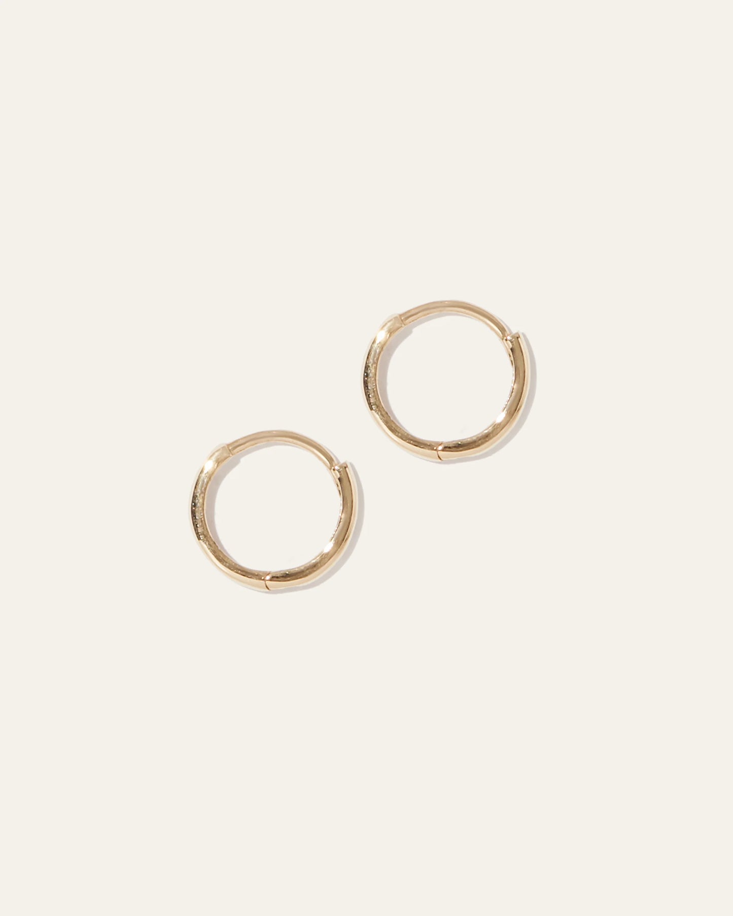 14K Gold Second Piercing Tiny Huggie - Pair - One Size / Yellow Gold
