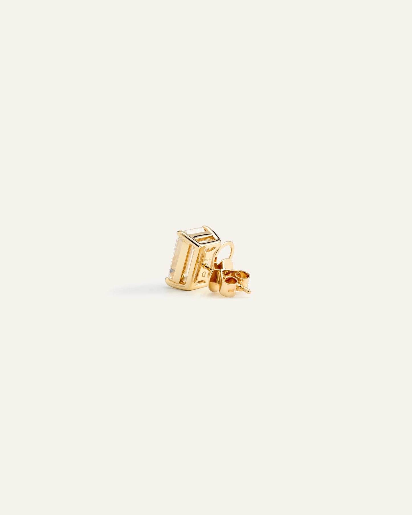 14K Gold Lab Grown Diamond Statement Emerald Studs - 8ctw - One Size / Yellow Gold
