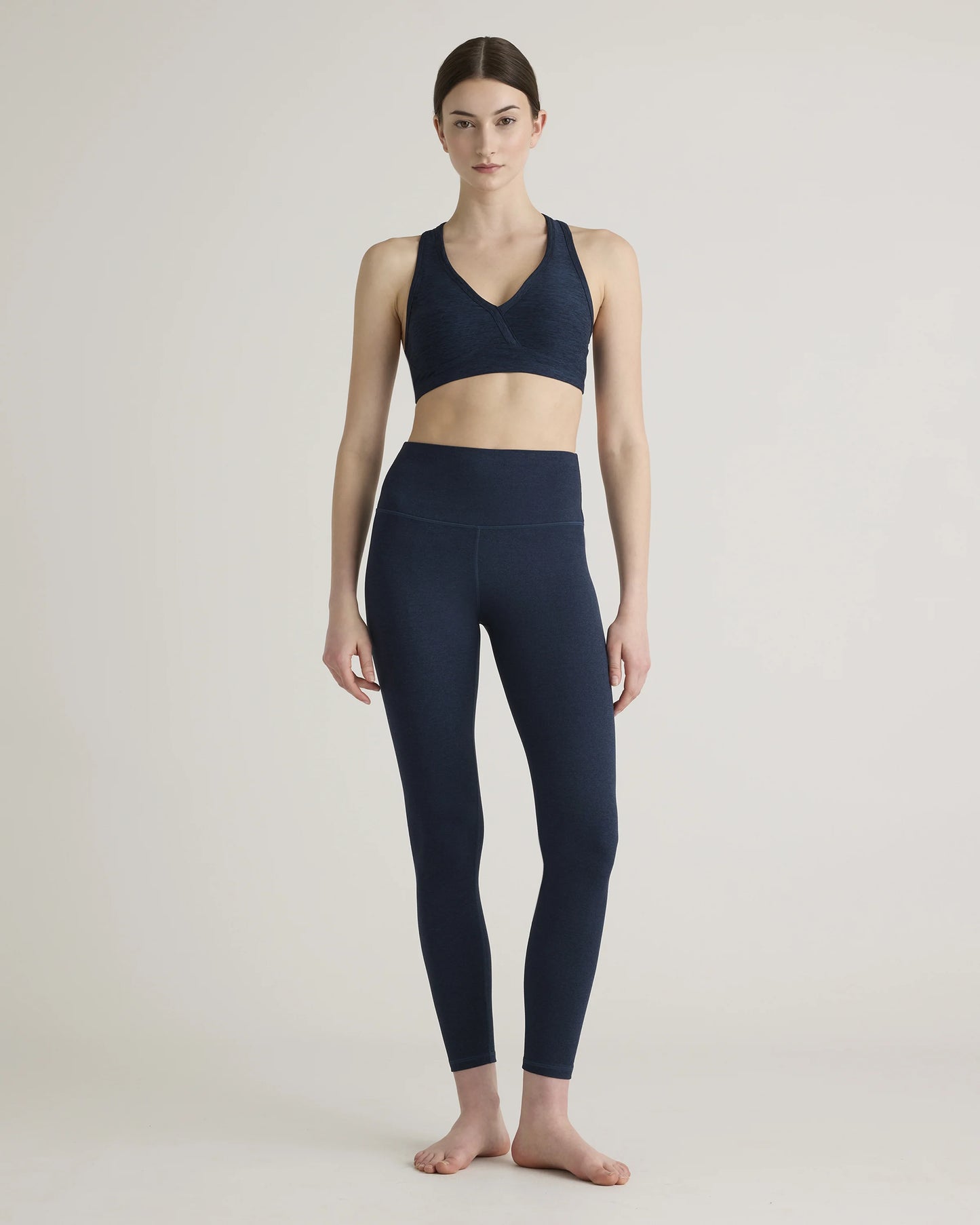 Ultra-Soft V-Neck Racerback Bra - XS / Heather Black