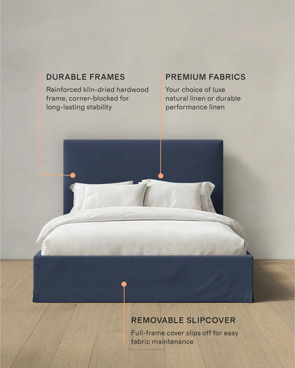 Slipcover Bed in 100% Linen - Full / Flax