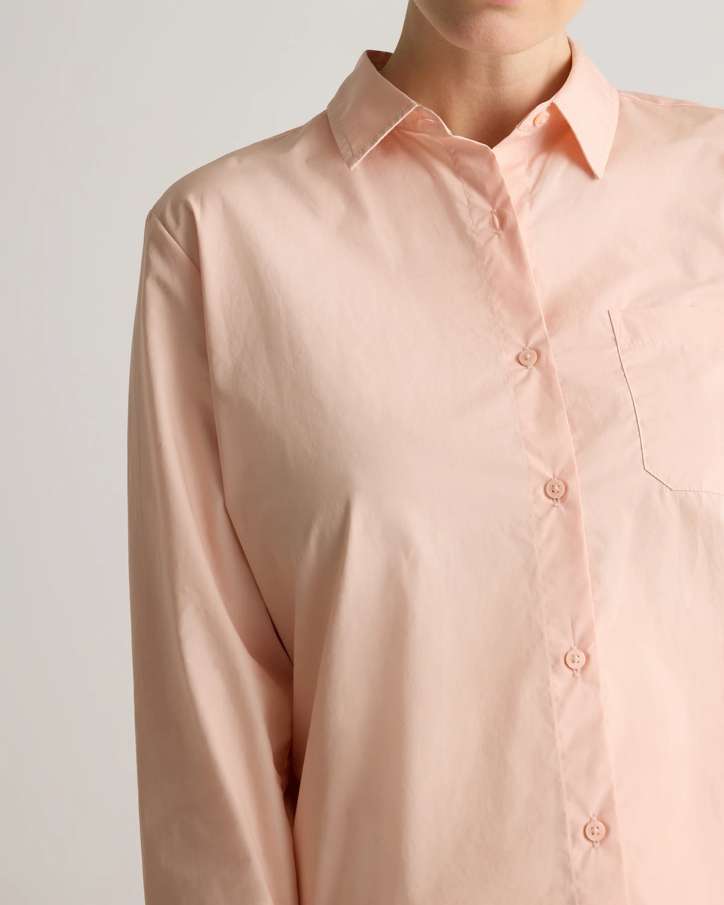 100% Organic Cotton Poplin Maternity Long Sleeve Shirt - XS / Classic White