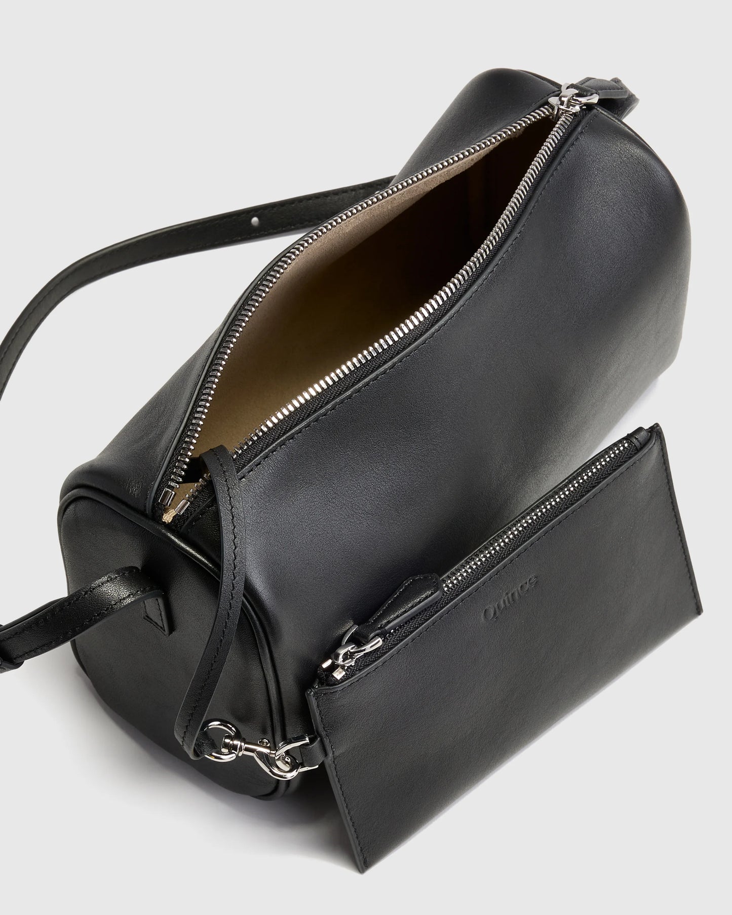 Italian Leather Mini Barrel Shoulder Bag - One Size / Dark Brown