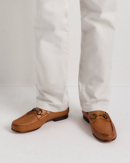 Calfskin Leather Horsebit Loafer - 7 / Tan