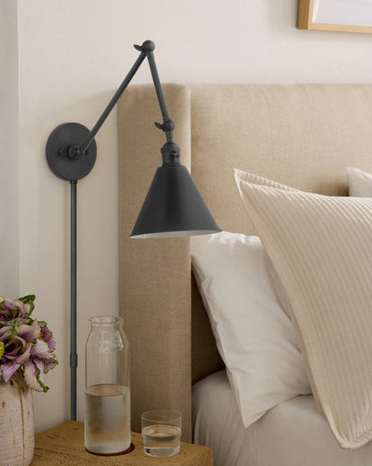 Articulating Double Arm Steel Wall Sconce - One Size / Silver