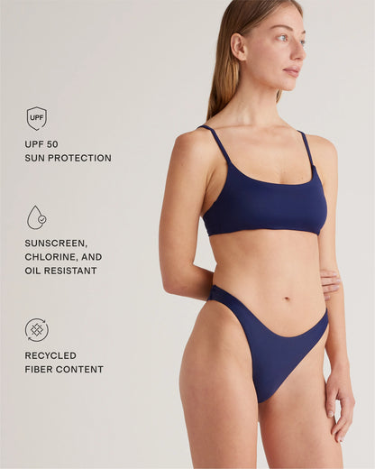Italian High-Leg Bikini Bottom - XS / Mocha Midi Dot