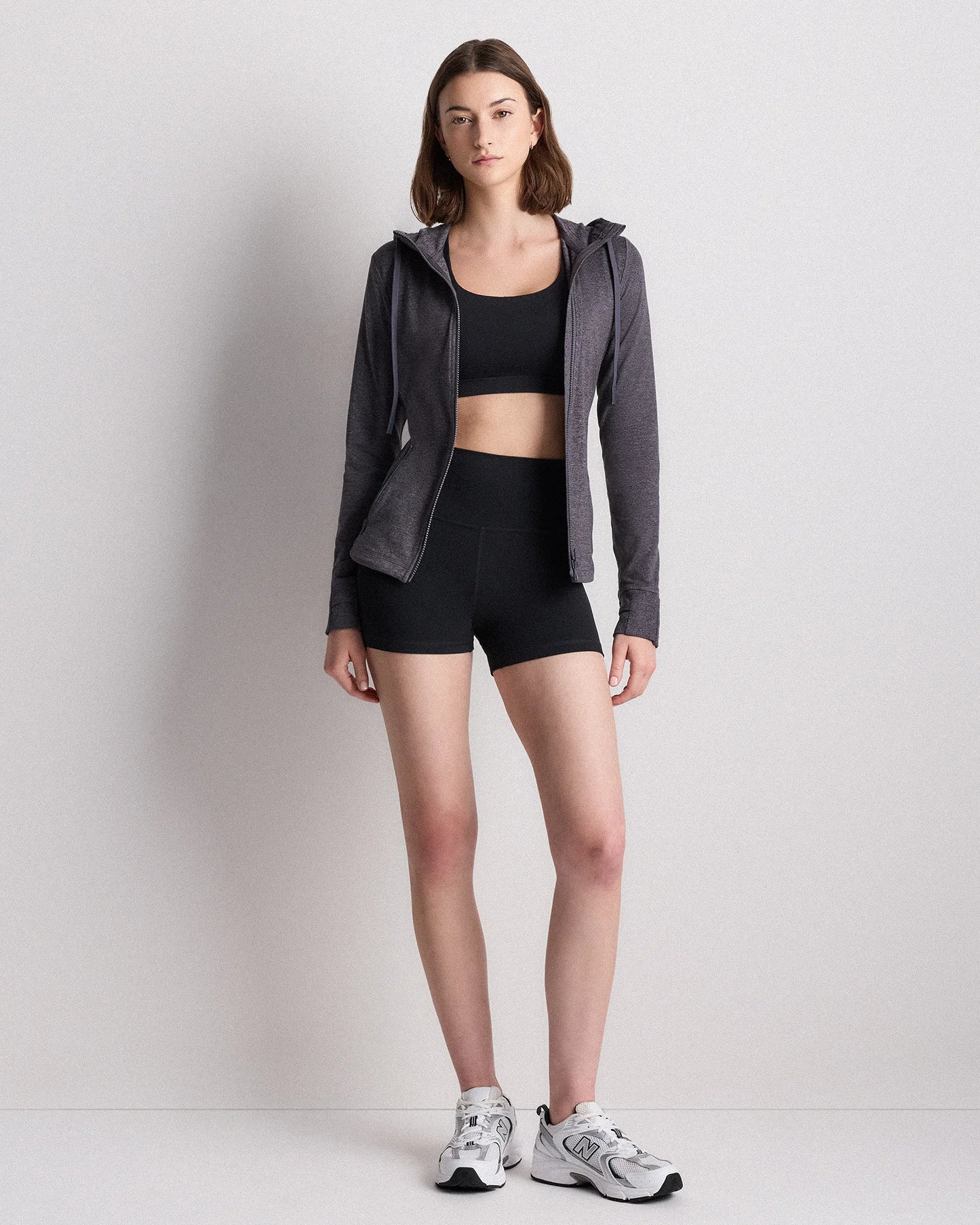 Ultra-Soft Slim Fit Hooded Jacket - XS / Heather Black