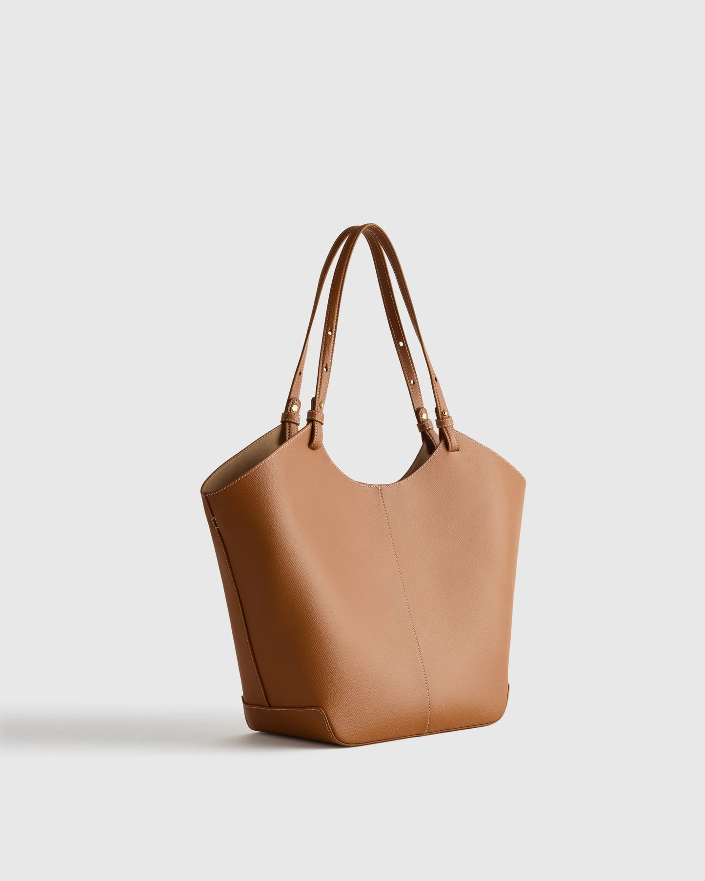 Italian Leather Trapeze Tote - One Size / Dark Brown