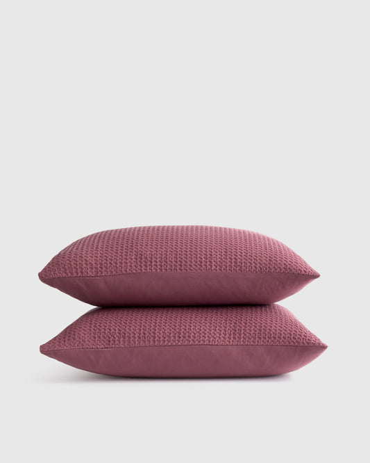 Organic Luxe Honeycomb Sham Set - Standard / Mineral