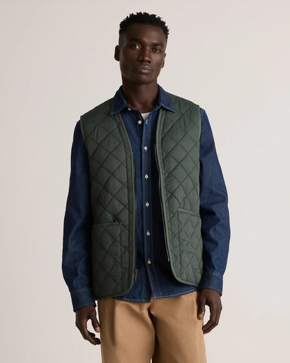 Featherless Quilted Fleece-Lined Liner Vest - S / Black