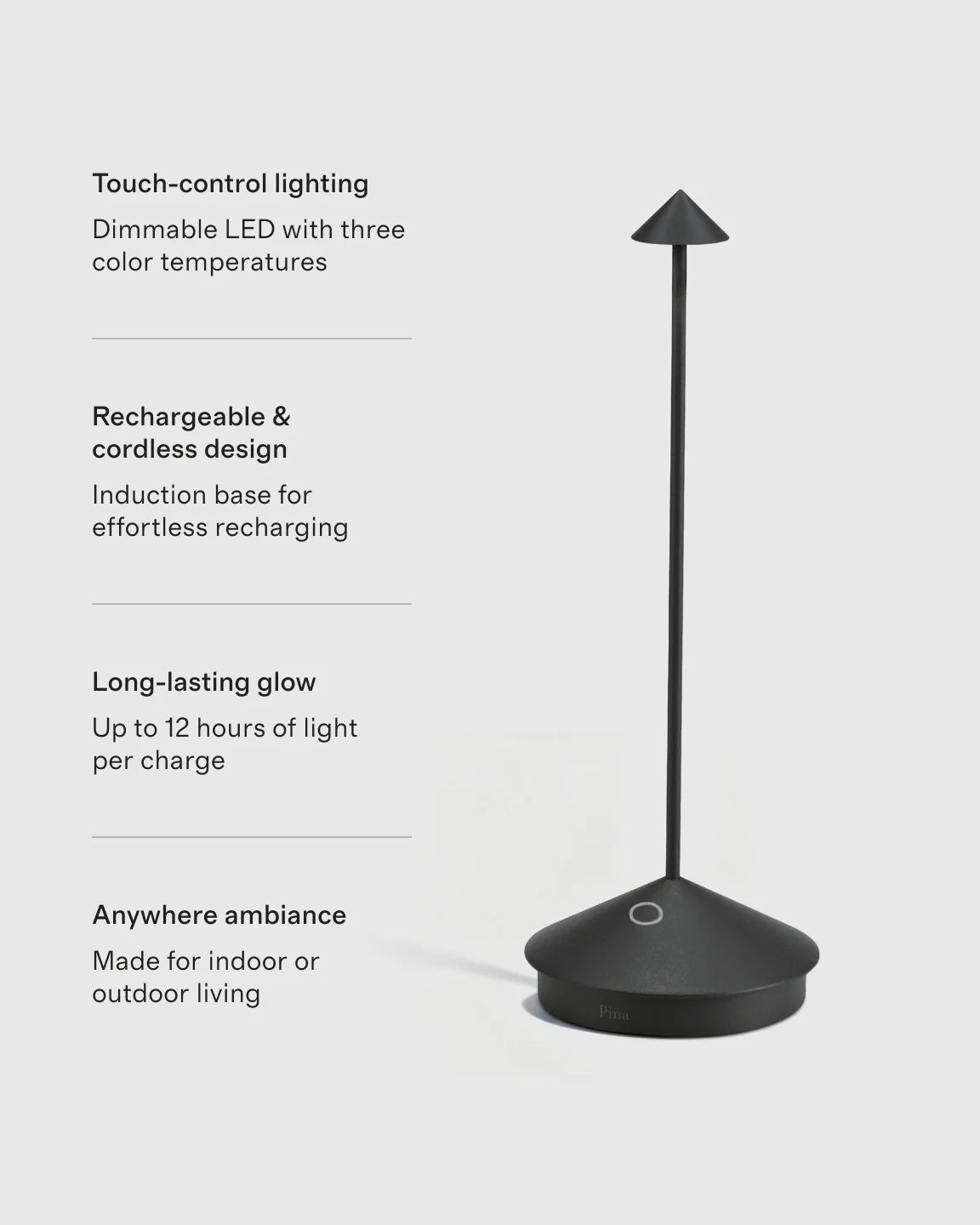 Pina Pro Rechargeable Table Lamp by Zafferano - One Size / White