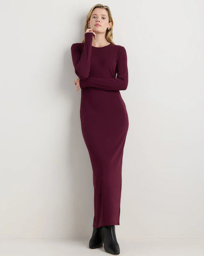 Long Sleeve Knit Maxi Dress - XS / Deep Navy