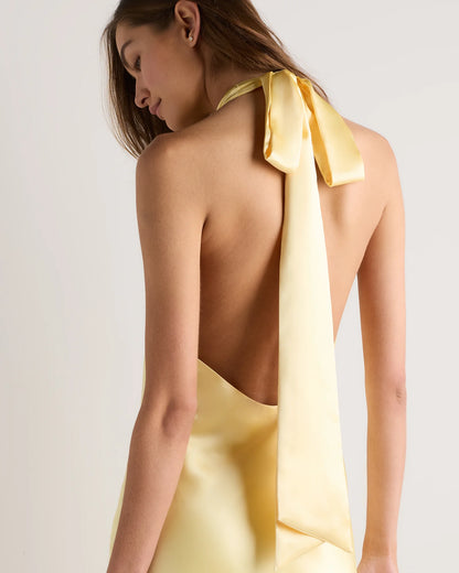 Catalina Stretch Satin Dress - 0 / Garden Sage Green