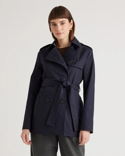 Comfort Stretch Short Trench Coat - XS / Coffee Bean Brown