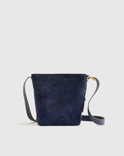 Italian Suede Bucket Crossbody - One Size / Sand