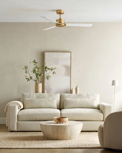 Minimalist Wood Blade Ceiling Fan - 44" / White