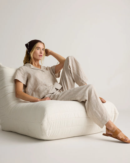100% European Linen Wide Leg Pants - XS / Flax