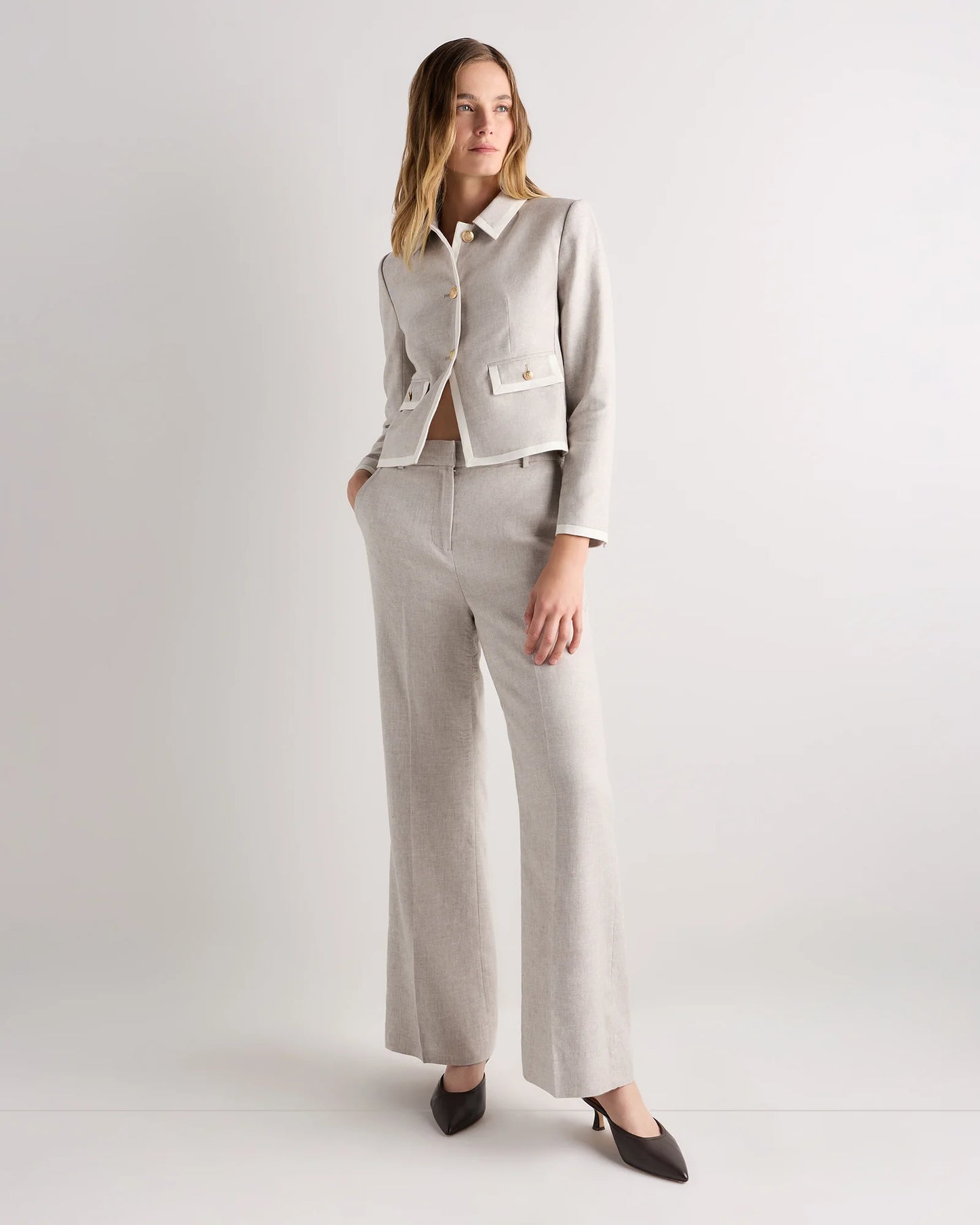 European Stretch Linen Trouser - 0 / Black