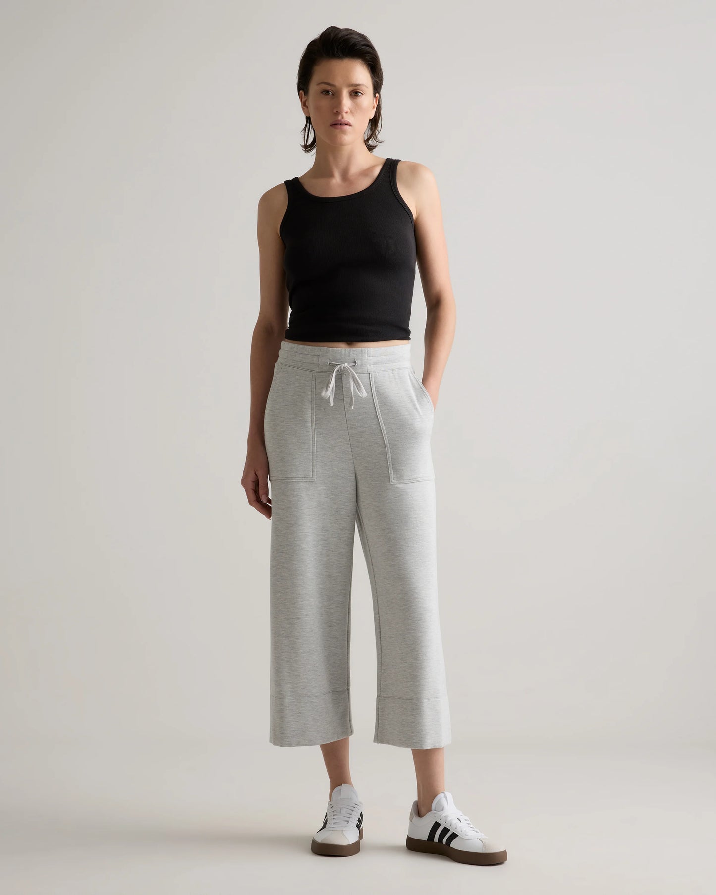 SuperSoft Fleece Cropped Wide Leg Pants - XS / Dried Fig