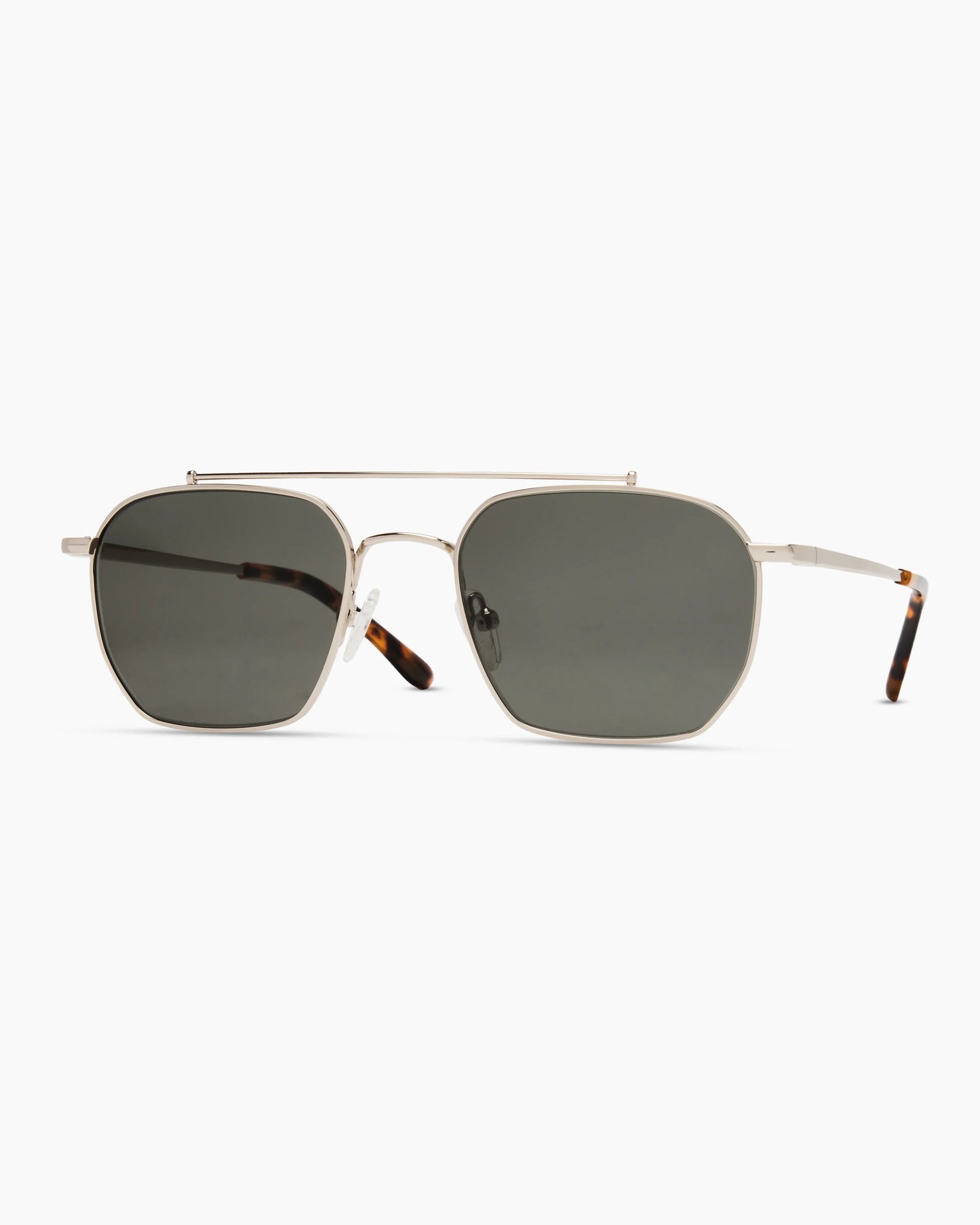 Baja Polarized Stainless Steel Sunglasses - One Size / Silver with Green lens