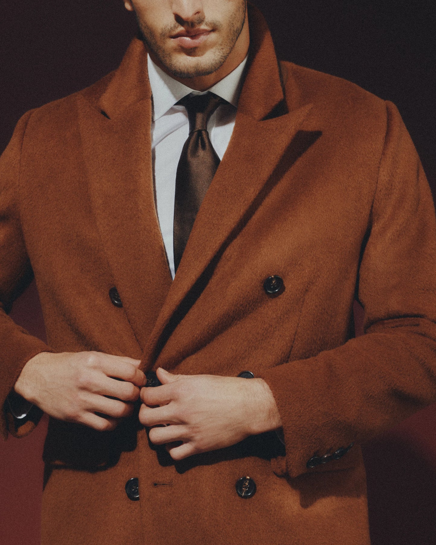 Camel Hair Double-Breasted Overcoat - S / Vicuna