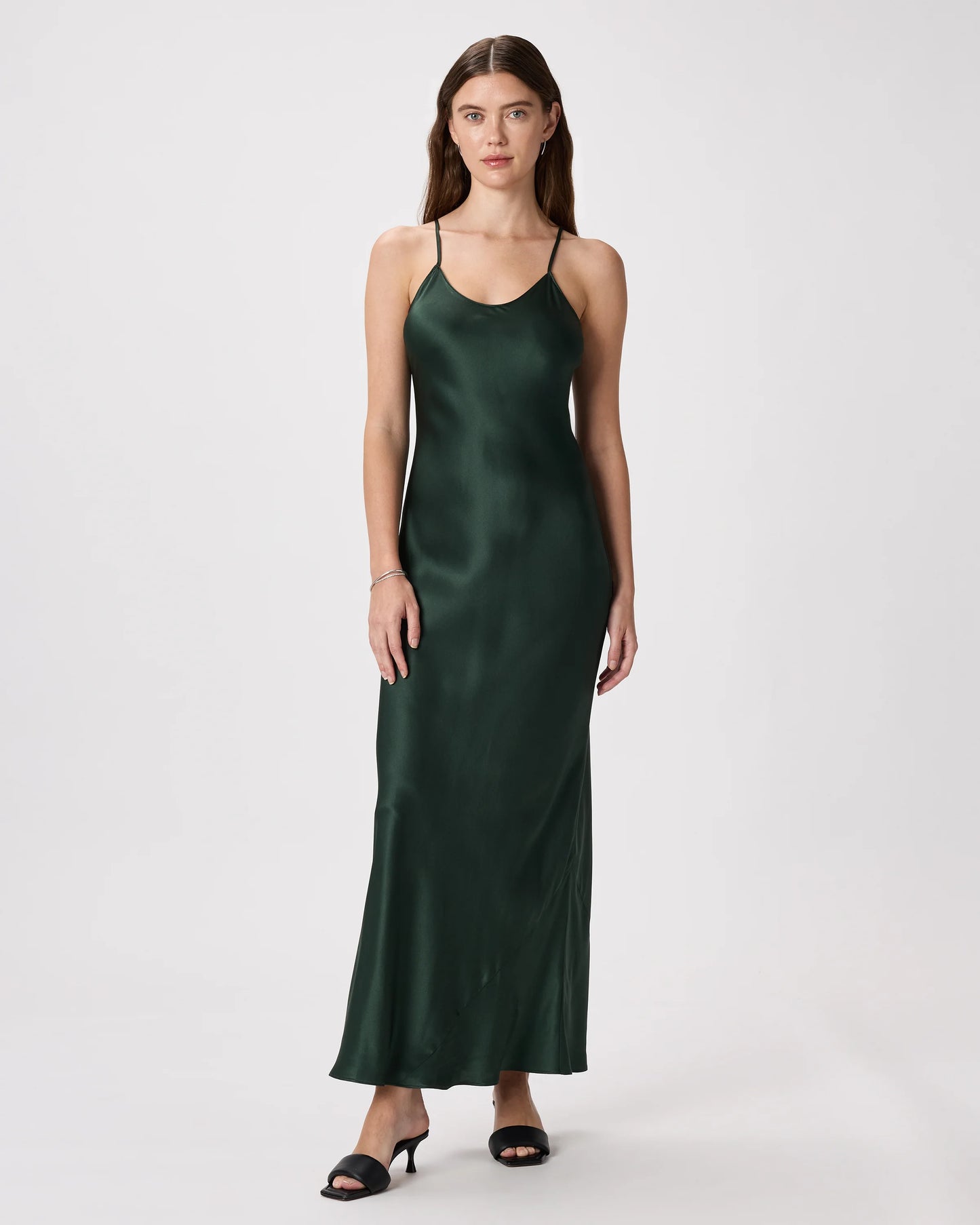 100% Washable Silk Maxi Slip Dress - XS / Cordovan Red Hibiscus
