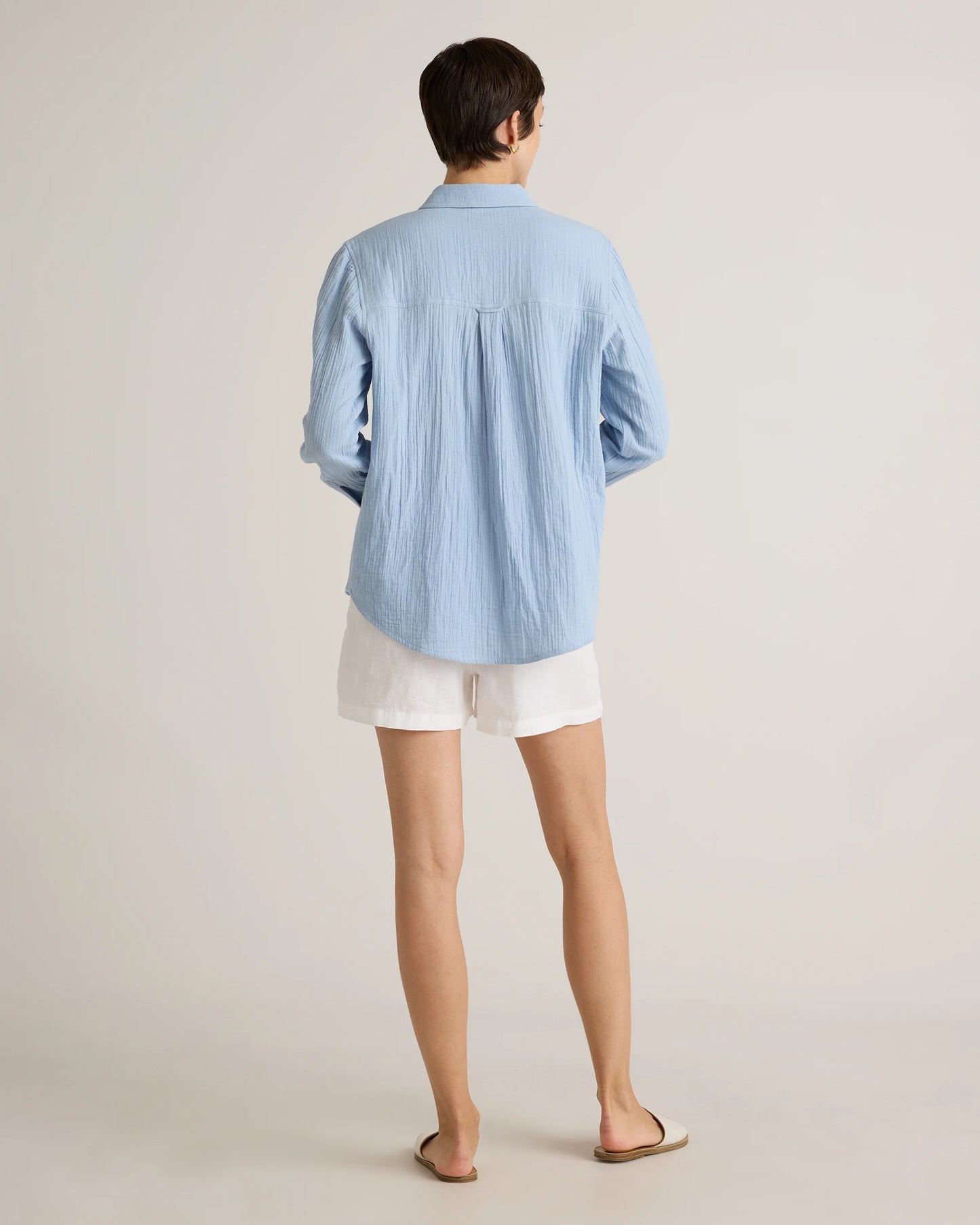 100% Organic Cotton Gauze Long Sleeve Shirt - XS / Khaki Gingham